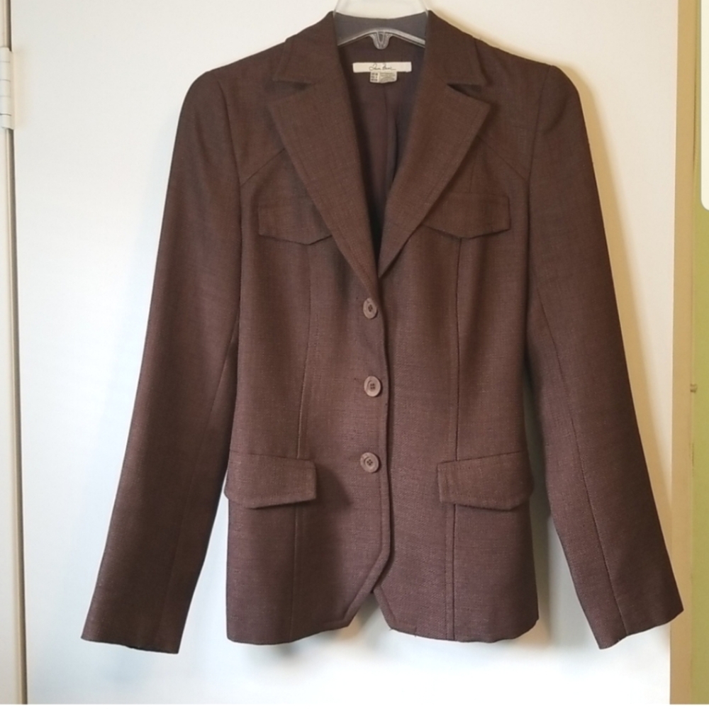 Zara Basic womens tweed brown blazer size 4